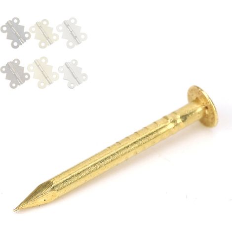 Clous en cuivre de style chinois, petits clous en cuivre à tête ronde, clous pour tambour, charnières de meubles, clous anciens en laiton, 10 mm, 15 mm, 18 mm, 22 mm, 18 mm de long. (1/3)