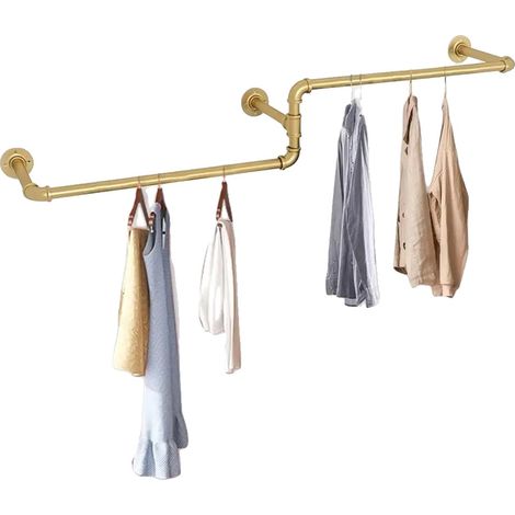 Perchero de pared, diseño de metal resistente, color dorado. (1/2)