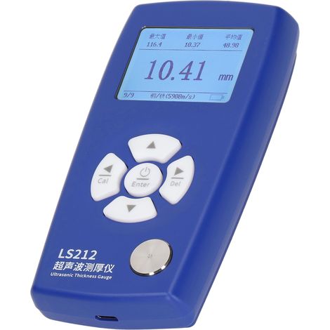 Ultraschall-Dickenmessgerät mit digitaler Anzeige, Auflösung 0,001 Zoll, Messbereich 0,8–350 mm (1/5)