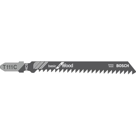 Bosch 100x Hoja de sierra de calar T 111 C Basic for Wood - 2608637878