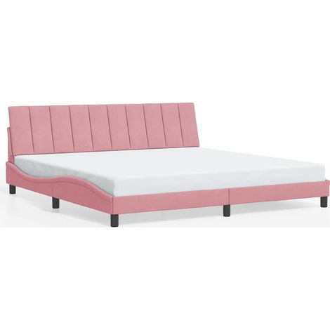 Maison Exclusive - Cadre de lit sans matelas Hanko rose 200x200 cm velours (1/5)