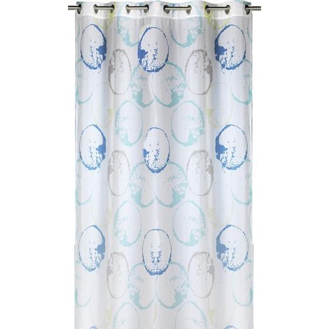 Voilage tamisant au style artistique Bleu 135x250 cm (1/2)