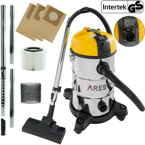 AREBOS Industriestaubsauger 5IN1 Staubsauger Nass Trocken 1300 W 30 L Gelb (1/5)