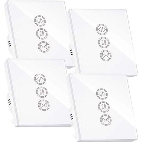 Interruptor inteligente para persianas enrollables, XU, Wi-Fi, compatible con Alexa/Google Home, interruptor inteligente táctil con retroiluminación, control de apagado/temporizador, paquete de 4 unid