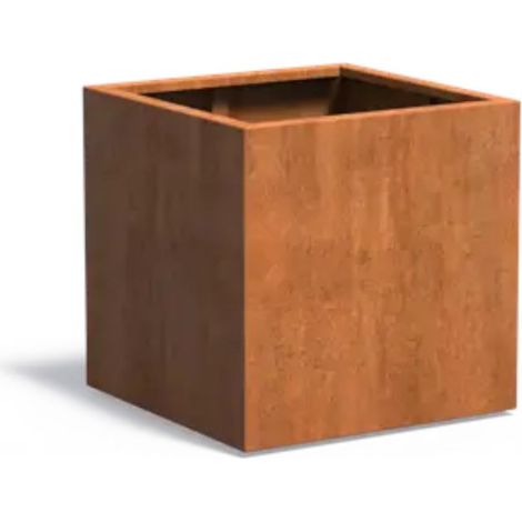 Adezz Pflanzgefäß Carrez Standard Quadrat aus Corten-Stahl Pflanzkübel Größe 80x80x80 cm (1/5)