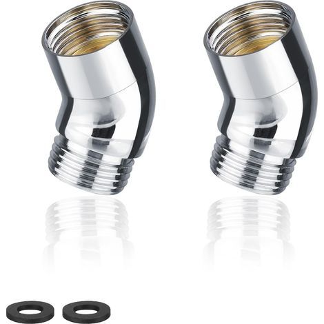 Adaptateur, 2 Pièces 135° Coude Inclinaison Adaptateur de Pommeau de Douche, Laiton Douchette Adaptateur, Convient aux Douchettes à Main (1/5)