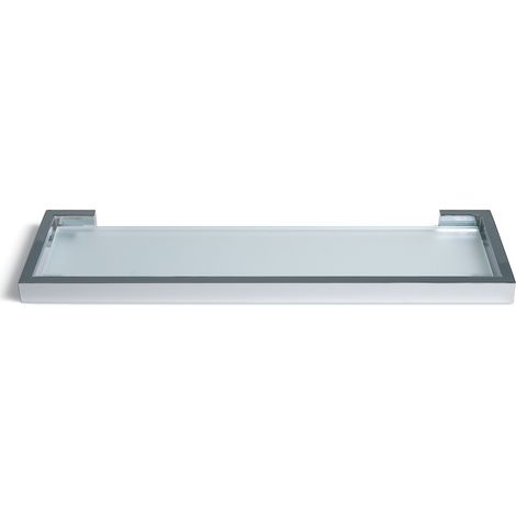 Etagère en verre 60 cm modèle Cuadra chrome brillant (1/2)