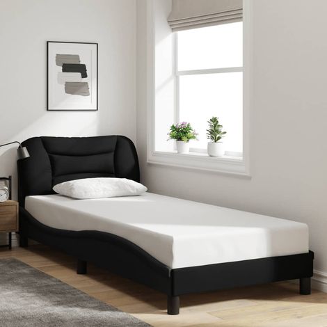 Estructura de cama sin colchón Hvar tela negro 90x200 cm vidaXL (1/5)