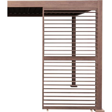 Metal Louvre Panel Wood Effect Adjustable Side Shutter For