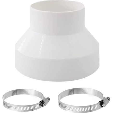 Adaptateur de tuyau d'évacuation de 150 mm à 100 mm avec 2 colliers de serrage en acier inoxydable (1/5)