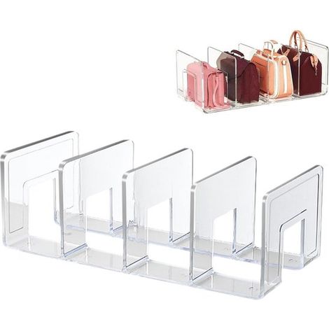 Organiseur de fichiers transparent en acrylique - porte-revues de bureau robuste et durable - et organiseur de sac à main à 4 compartiments (1/5)