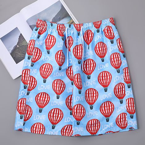 1 short de bain, imprimé, ceinture élastique avec cordon de serrage, poches latérales, pour homme, plage et sport (1/5)