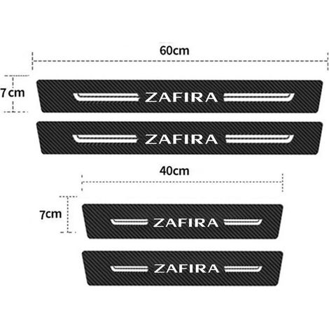 (4 pièces) Seuil de porte de voiture - Protections de seuil de porte en fibre de carbone pour Opel Zafira - Logo - Protections de pédale d'entrée de porte (1/2)
