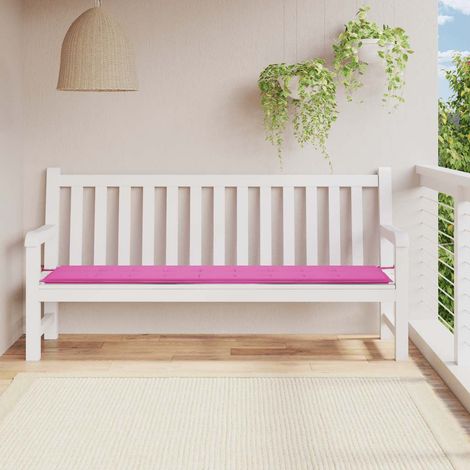Coussin de banc de jardin rose 200x50x4 cm tissu (1/5)