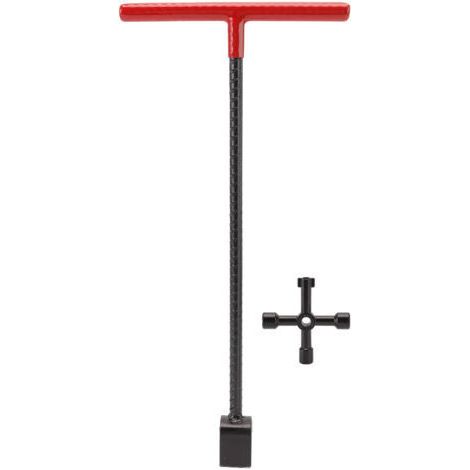 Couche à eau en acier Clé Clé Multifonction T Handle Courb avec un outil d'utilité à 4 voies pour les vannes Robinets Rouge