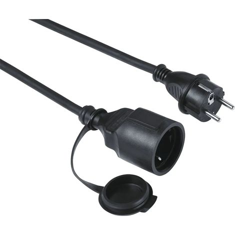 Hama Cable de extensión exterior IP44 10 metros negro