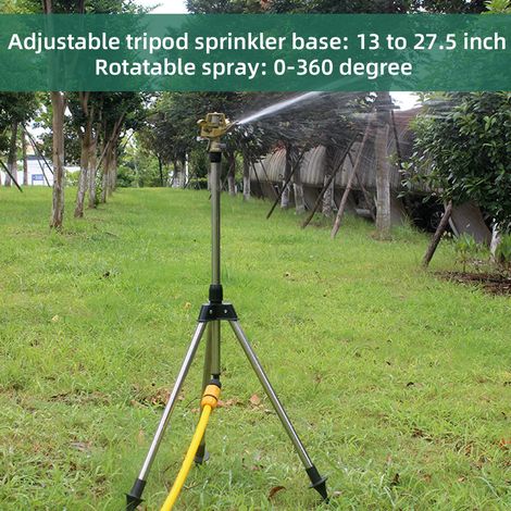 Eosnow Irrigatore a impatto su base a punta in lega di zinco resistente per giardino, prato, cortile, rotazione da 0 a 360°, ampia copertura, connettore universale da 1/2'' (1/5)