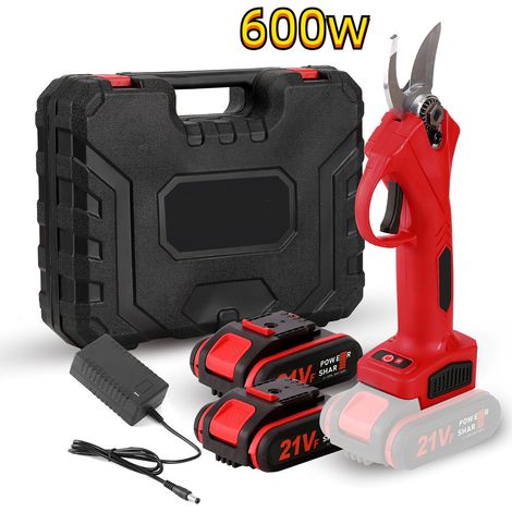 Sécateur Électrique sans Fil 30mm, Sécateur électrique rechargeable pour jardin, Professionnel, 2 Batteries 21V, 600w, Charge rapide (1/5)