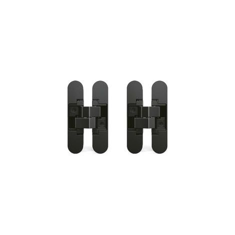 noir Charnière invisible pour portes, Lot de 2 charnières invisibles pour portes lourdes, charge de 40 kg, ouverture de 180º, zamak.