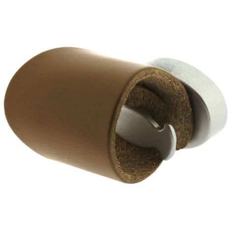 Ouvre&Déco – Bouton de porte et tiroir de meuble en métal et cuir marron, DIEGO (1/3)