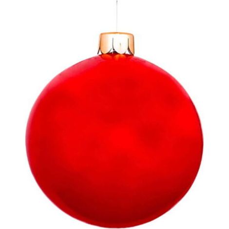 Boule de Noël gonflable extérieure – Décoration festive pour jardin ou extérieur, diamètre 65 cm, couleur rouge vif, lot de 1 pièce
