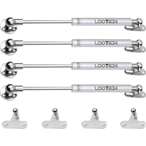 120N Acier Entier Hydraulique Ressort Vérin à Gaz Amortisseurs pour Porte Armoire Meuble de Cuisine Abattant Pneumatique Soutien Soft Close Charnière Fermeture Douce Paquet de 4 (1/5)