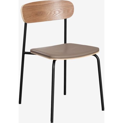 SKLUM 2er-Pack stapelbare Esszimmerstühle aus Eisen und Holz Wilpier Schwarz (1/5)