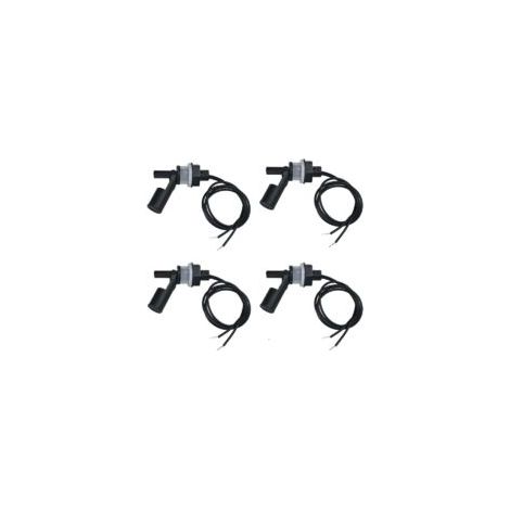 Set mit 4 seitlich montierbaren Schwimmerschaltern, horizontaler Kunststoff-Schwimmerschalter, Wasserstandssensor, Schwimmerschalter mit 40 cm Kabel für Aquarium und Pool (niedriger Wasserstand)