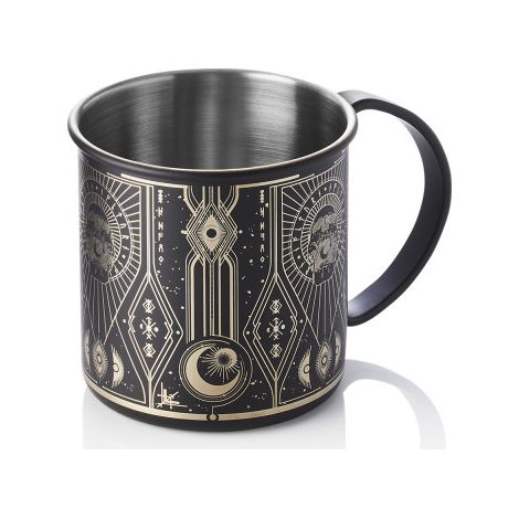 Gobelet Moscow Mule 0,45 ltr Ø 9 cm noir doré inox 18/8 TATTOO - Was Germany (1/2)