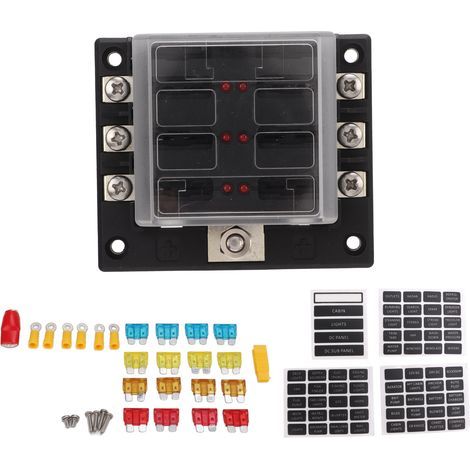 Support de fusibles universel 6 voies 10-32V avec couvercle étanche pour voiture bateau camping-car (1/5)