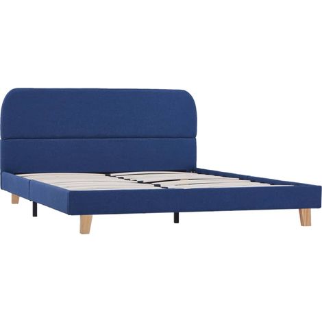 Maison Exclusive - Bettgestell Blau Stoff 140x200 cm