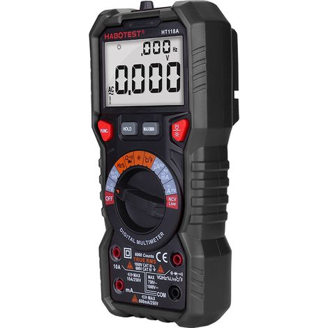 Digitales Auto-Multimeter, TRMS 6000 Counts (LED-Anschlussführung), Amperemeter, professioneller elektrischer Tester, Temperatur-Kapazitätsmessgerät AC/DC-Spannung/Stromwiderstand/Frequenz