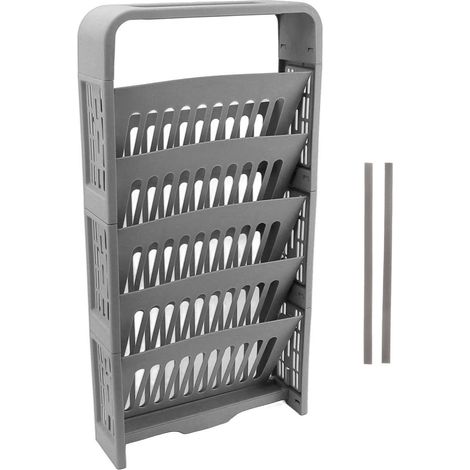 Étagère à Livres 5 Niveaux Grande Capacité Compacte et Robuste pour Maison Bureau Salle de Classe avec Boîte de Rangement Gris (1/5)