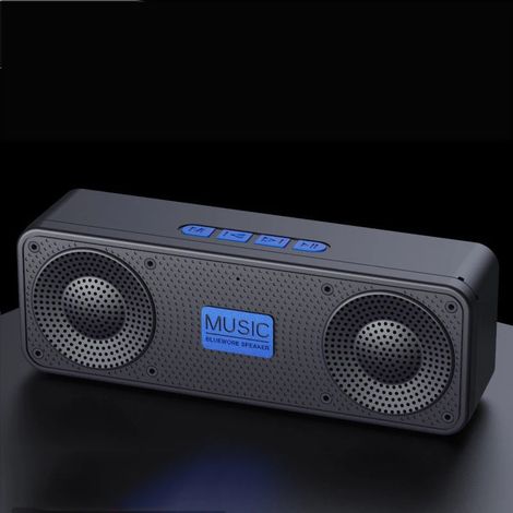 Radio FM portable, enceinte sans fil Bluetooth 5.0 TWS, mini lecteur MP3, compatible avec les cartes TF, les clés USB et la lecture AUX, appels mains libres. (1/5)