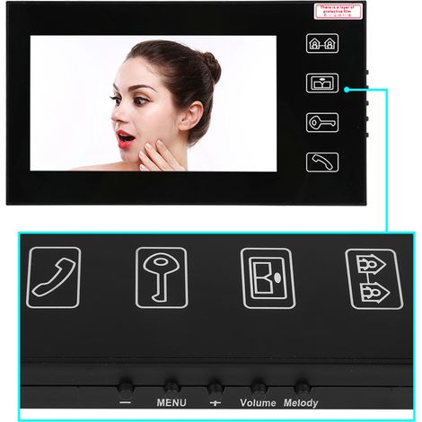 Visophone vidéo avec écran tactile LCD 7 pouces, interphone de porte RFID, sonnette avec mot de passe, système de sécurité domestique (1/5)