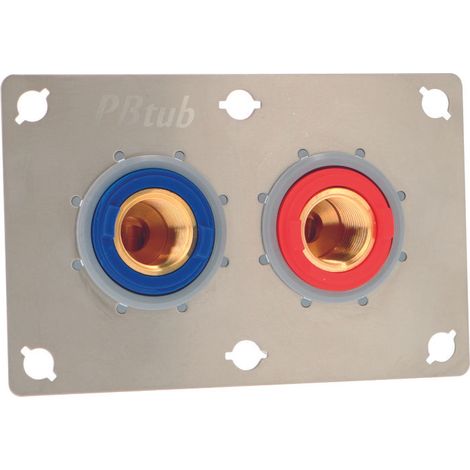 Pbtub – Raccord de robinetterie sertifix double entraxe 55 mm à sertir – Tube PER diamètre 16 mm – Filetage mâle 1/2'