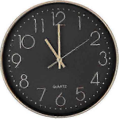 Moderne, geräuschlose 30-cm-Quarz-Wanduhr mit übergroßen Ziffern und rundem Zifferblatt. (1/5)