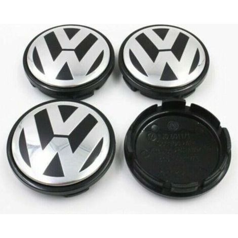 Lot de 4 enjoliveurs d'origine pour jantes en aluminium, 65 mm, adaptés aux enjoliveurs Volkswagen, enjoliveurs centraux de moyeu 65 mm, logo de pneu, enjoliveurs de roue modifiés pour voiture (1/3)