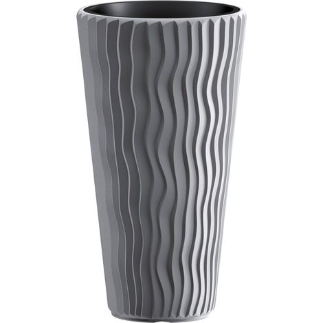 Blumentopf mit Einsatz SANDY Slim 400, Grau