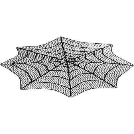 Nappe ronde en dentelle noire de 76 cm (30 pouces) - Décoration pour fête d'Halloween 2025 (1/5)