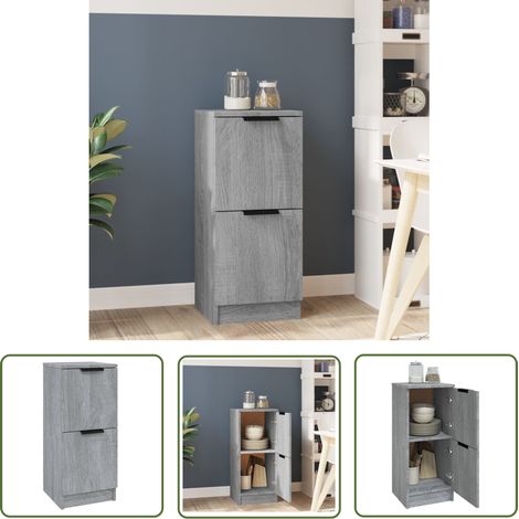 The Living Store Sideboard Grau Sonoma 30x30x70 cm Holzwerkstoff - Schreibtisch - Regal - Sideboard - Wohnraumgestaltung - Grau (1/5)