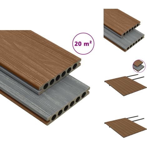 Fußböden & Teppichböden - Living WPC Terrassendielen mit Zubehör Braun und Grau 20 m² 4 m (1/5)