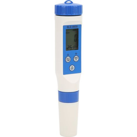 Testeur de qualité de l'eau, type stylo Bluetooth, moniteur 5 en 1 pour le pH, le TDS, la CE, la salinité et la température. (1/5)