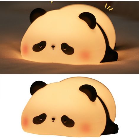 Lot de 2 veilleuses panda, lampe de nuit LED, veilleuse pour enfants à intensité variable sur 3 niveaux, lampe tactile rechargeable (1/5)