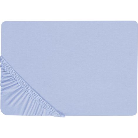 Spannbettlaken JANBU Baumwolle 160 x 200 cm Hellblau