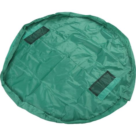 Tapis de Jeu Polyester 140CM avec Cordon - Sac de Rangement Étanche Jouets Enfants Intérieur Extérieur Vert (1/5)