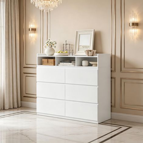Commode élégante, meuble d'entrée, armoire de rangement pratique, meuble moderne, étagère polyvalente (uniquement avec étagère) (1/4)