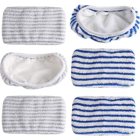 6-teiliges Set Ersatz-Wischmoppbezüge für Rowenta Clean & Steam ZR005801/RY7/RY8, Mikrofasertücher, wiederverwendbare Wischmoppbezüge zum Reinigen und Schrubben von Böden
