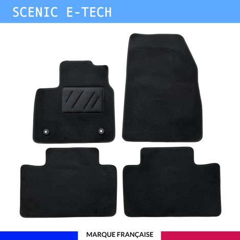 Tapis de sol voiture - Sur mesure pour Renault SCENIC E-TECH dès 03/2024 - Moquette Antidérapante - Clips et Scratch - 4 pièces (1/4)