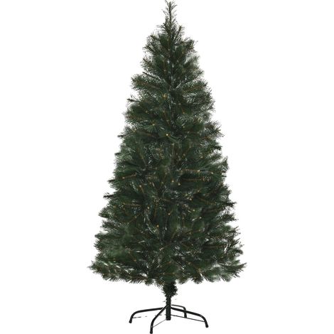 Árbol de Navidad, 150 cm de altura, agujas de PVC ignífugas, verde, 1,5 m (1/2)